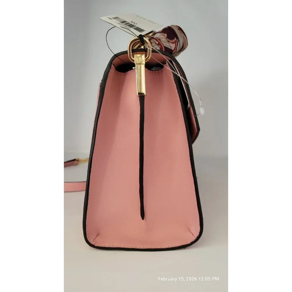 NEW RALPH LAUREN Pink Leather Top-Handle Scarf‎ and Crossbody - Picture 6 of 9